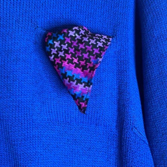 Vintage Sweater St. John royal Blue Gold Button Dress Sz.6 Evening Dress NEW - Picture 3 of 5